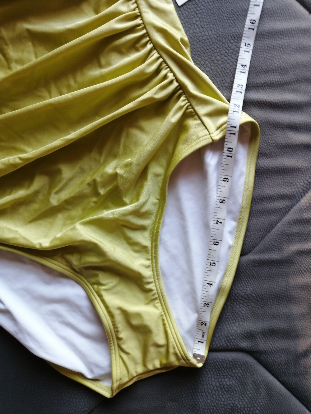 Calvin Klein Ruched One-Piece Swimsuit Plus Suze 18 Chartreuse Lime Green Colour - Picture 9 of 13